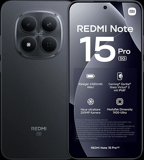 Xiaomi Redmi Note 15 Pro 5G (512GB/Black) uden abonnement